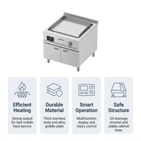 Plaque de cuisson professionnelle commerciale en acier inoxydable série 900, gaz/électrique, avec armoire HZ-WM-G001