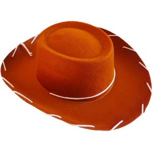 Sombrero de vaquero estilo occidental con ala ajustable, sombrero de protección solar para niños, color café, unisex - Product Image 1