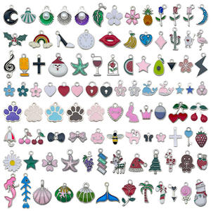 DIY Schmuckzubehör Weißer K-Tropfenöl-Legierungsanhänger mit fünfzackiger Sternkrone für gemischte Armbänder und Halsketten - Product Image 1