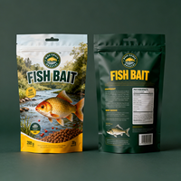 Sachet Doypack Personnalisé en Mylar, Découpé et Laminé, à Surface Mate, Refermable, pour Appâts de Pêche, Leurres et Nourriture