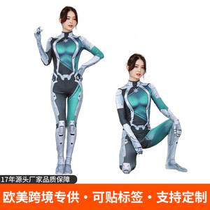 Traje Zentai de Mujer, Diseño Flor de Hielo y Luna, Disfraz de Cosplay de Cuerpo Completo para Mujeres Adultas, Juego de Roles, Juego de Video, Etiqueta de Origen Transfronteriza - Product Image 4