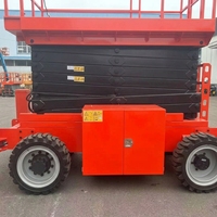 Plateforme élévatrice à ciseaux électrique tout-terrain, plateforme de travail aérien mobile pour chantier, entrepôt, entretien extérieur
