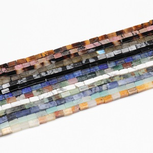 Kalung liontin persegi panjang batu alam, Aksesori kalung liontin persegi panjang kualitas tinggi 2*4mm - Product Image 1