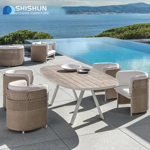 High-quality Balcony Combination Sofa Casual Dining Table Set Villa Courtyard Indoor And Outdoor Furniture
