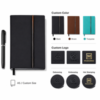 Libreta de Cuero PU Nubuck Premium A5 con Logotipo Personalizado, 100 Hojas, Diario Ejecutivo, Set de Regalo con Bolígrafo