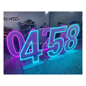 사용자 정의 RGB 대형 마키 문자 아크릴 조명 표지판 4ft 사랑 네온 Led 숫자 문자 기호 장식 표시