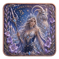 Barre de cuivre pur 999 de 5 oz, série Déesse Gardienne du Zodiaque en relief 3D, édition collector couleur UV
