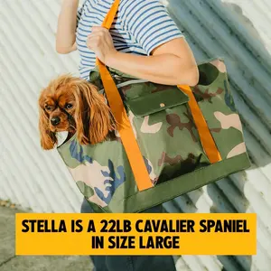 Custom Luxury Camo Pattern Pet Tote Bag Travel Sling Tote Pet Bag Purse Dog Carrier Bag