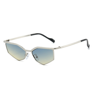 Logo Custom 2026 Vintage Men Women Metal Polygon <b>Sunglasses</b> UV400 <b>Small</b> <b>Frame</b> Diamond Shaped Sun Glasses - Product Image 5