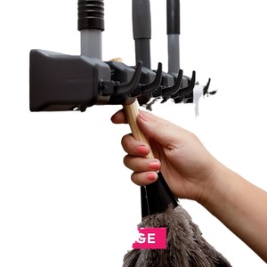 Support mural simple en plastique PP pour balais et outils de jardin, organisateur pour manches de <span class=keywords><strong>balai</strong></span>, rangement durable pour placard/garage, élimine l'agitation des objets. - Product Image 6