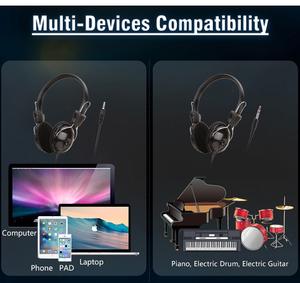 <span class=keywords><strong>Casque</strong></span> filaire supra-auriculaire Soyto avec câble prise 3.5mm pour ordinateur portable écouteurs musique écoute jeu vidéo - Product Image 6