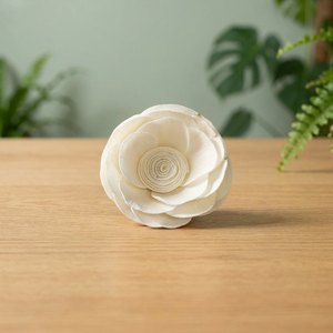 Handmade <b>White</b> 8CM <b>Artificial</b> Sola Wood <b>Flowers</b> Environmental Friendly Wedding Indoor Home Decor Reed Diffuser Wholesale - Product Image 2