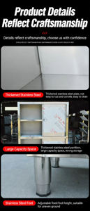 Armario Comercial de Acero Inoxidable de Cuatro Puertas con Función Push-Pull, Acabado Pulido, Capacidad de Carga de 300 kg/m para Hoteles y Restaurantes - Product Image 6