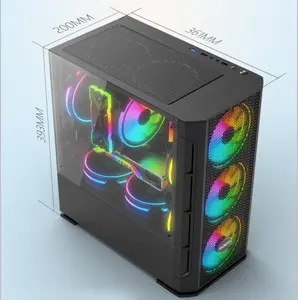 2022 Nieuwe Product Full Tower Atx Pc Black Aluminium Case Computer Unieke Tpu Gehard Glas Computer Cpu Case
