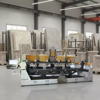 JK-0510S-4 Router CNC de 4 cabezales con control PLC para grabado de granito y piedra, motor de husillo refrigerado por agua de 5.5kW*4 de alta velocidad