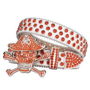 <span class=keywords><strong>Ceinture</strong></span> unisexe vintage style punk avec strass et boucle en alliage de <span class=keywords><strong>pirate</strong></span>, sangle en cuir PU, largeur 3,8 cm, longueur 120 cm, pour hommes et femmes - Product Image 1