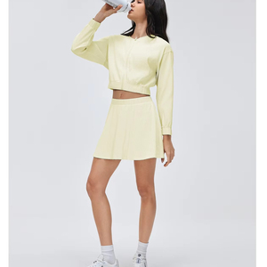 Veste de sport respirante à séchage rapide pour le tennis et le golf, manches longues, fine, zippée, pour femmes, ensembles de jupes de tennis fitness - Product Image 5