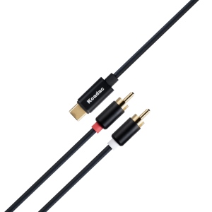 <span class=keywords><strong>Cable</strong></span> de Audio Tipo-C a 2RCA, 48Khz 16bit, Blindaje de 4 Capas, Conector Recubierto de Estaño, Carcasa de Aleación de Aluminio, Micrófono/Altavoz MP3 - Product Image 4