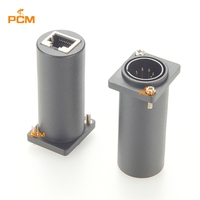 Adaptateur D Housing XLR 5 broches mâle à montage sur panneau vers RJ45 femelle pour console de contrôle d'éclairage de scène, équipement de montage en rack, système AV