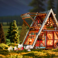 Robotime Rolife Vente en gros de jouets en bois DG181 Kit de construction de cabane en A fait main Maison miniature 3D DIY