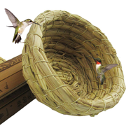 Vente en gros pure paille tressée gourde nid d'oiseau herbe nid d'oiseau type perroquet Myna petit oiseau hptel