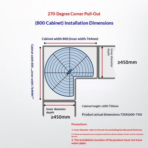 Estante giratorio de doble capa para especias, extraíble de esquina, con cesta giratoria de 270 grados para gabinetes de cocina, modelo Little Monster - Product Image 3