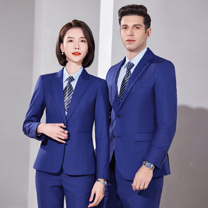 Royal Blue Wrinkle-Free Suit Long Sleeve Unisex Professional Workwear For 4S Stores Property Hotel Managers Corporate Groups - Product Image 1