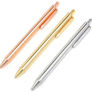 전문 펜 제조 고품질 골드/로즈 골드/실버 금속 볼펜 황금 클릭 볼펜