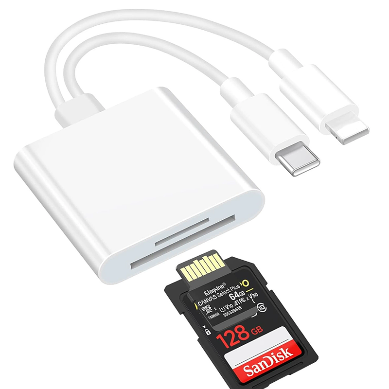 Tipo-c + 8pin a la tarjeta del SD Card + TF