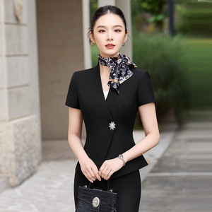 Women Professional Suit White Short Sleeve Polyester Workwear For Medical Clinic Manager Jewelry Sales Staff Summer 2026 - Product Image 3