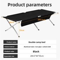 TOPIND Lit en alliage d'aluminium ultra-léger pour le camping en plein air, lit pliant portable, compagnon