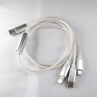 Cable de Carga USB 3 en 1 de Alta Calidad, 2m 3M, Nylon, con Luz LED, Personalizado OEM, Cargadores Múltiples para Celulares, Carga Rápida
