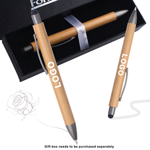 Promotional Cheap Eco-friendly Natural Recycled Click Bamboo Wood <b>Ballpoint</b> <b>Pen</b> With Top Stylus Custom Logo Printed Lasered - Product Image 4