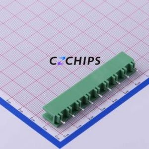 KF2EDGV-7.62-9P Plug-in Terminal Block Through hole,P=7.62mm Connector Board-to-Board / Socket - Open 1x9P 7.62mm Green - Product Image 2