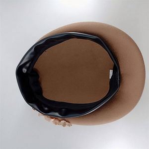 Boina de Lana 100% para Mujer, Moda Otoño Invierno, con Flor de Fieltro - Product Image 6