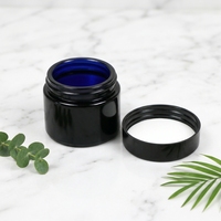 Vente en gros de pots cosmétiques noirs en verre de 1 à 18 oz, résistants aux UV, avec bouchon de sécurité pour enfants, pour concentrés
