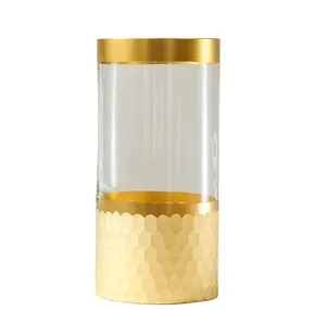 Nieuwe Ontwerp Handblown Clear Cilinder Glazen Vaas Voor Bloemen En Home Deco Oude Bruiloft Vazen