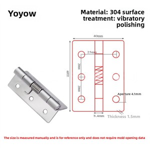 Cerniera a Molla in Acciaio Inox 304 con Ritorno Automatico Rinforzata per Porte di Armadi Finestre Mobili Attrezzature Industriali Cina - Product Image 6