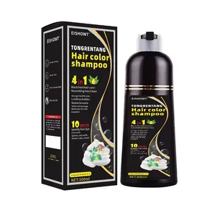 EISHOWT 500ml Professional Semi Permanent Henna Halal Argan Oil Natural Black Hair Dye Hair Color Shampoo For Men And Women