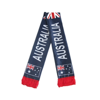 Écharpe souvenir pour les fans de l'équipe de football de club de football personnalisée écharpe à tricoter en polyester drapeau de l'Australie