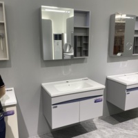 WJL Meuble-lavabo mural moderne et minimaliste en acier inoxydable pour hôtel avec lavabo intégré et miroir grossissant