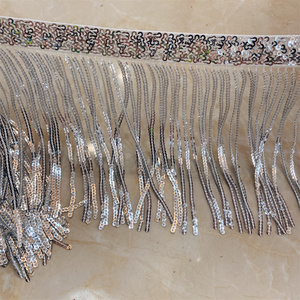 Commercio all'ingrosso paillettes nappa frange paillettes catena trim per abito da ballo latino <span class=keywords><strong>macrane</strong></span> nappa frange donne - Product Image 4