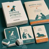 Cartes de progrès d'entraînement personnalisées pour chiens, jeu de cartes de jalons pour animaux de compagnie avec livret souvenir A5 en option