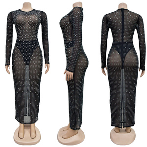 ชุดเดรสยาวประดับกลิตเตอร์และคริสตัล แขนยาว ผ้าตาข่าย สำหรับงานเลี้ยงกลางคืน งานพรอม ชุดราตรีเซ็กซี่สำหรับผู้หญิง ปี 2026 - Product Image 5
