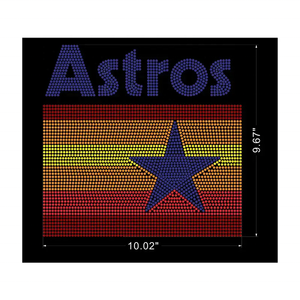 YZX проверенный поставщик, заказное железо, оптовая продажа, бейсбольная команда, <span class=keywords><strong>Houston</strong></span> Astros, передача тепла со стразами - Product Image 1