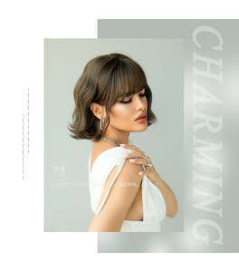 Ensembles de perruques de cheveux bouclés courts de <span class=keywords><strong>coiffure</strong></span> bob pour femmes européennes et américaines en gros - Product Image 6