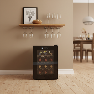 Enfriador de Vino de Lujo para <span class=keywords><strong>12</strong></span> <span class=keywords><strong>Botellas</strong></span>, Refrigerador de Vino Independiente Grande para Vino Tinto, Blanco, Champán y Espumoso - Product Image 1