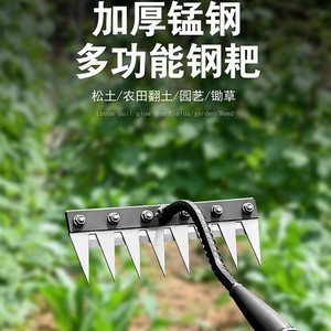 คราดสวนเหล็กสีดำพร้อมด้ามจับกันลื่นแบบถอดได้ สำหรับกำจัดวัชพืชและคลายดิน ผลิตที่หลินอี ประเทศจีน - Product Image 2