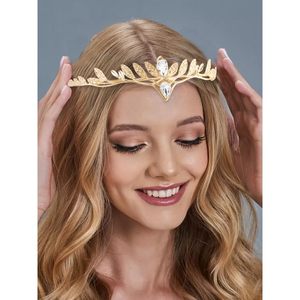 AHONEY Couronne dorée médiévale, style fée elfe, avec feuilles, pour femmes et hommes, serre-tête gothique, accessoires Renaissance pour cérémonies - Product Image 4