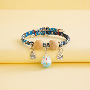 Collier Lucky Cat en bois de camphre, perles réglables pour chats et chiens, motif dessin animé, petite race, toutes saisons - Product Image 4